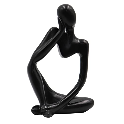 Thinker Statues and Sculptures, Resin Thinker Statue Ornaments, Abstract Style Sculptures, Housewarming Gifts, Housewarming Decorations, Living Room Dining Desk Decorations(Black Right, Small) - color: Black Right, size: Small