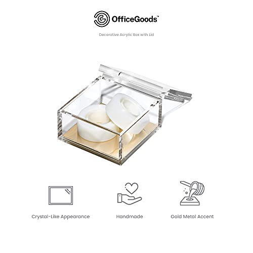 OfficeGoods Acrylic Desk Organizer with Gold Base, Large - color: Gold, size: Large
