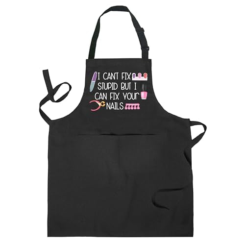 Nail Tech Aprons for Women with Pockets, Gifts for Nail Techs Technicians Artists Manicurists, Peace Love Nails - color: 2 Nail Tech Apron