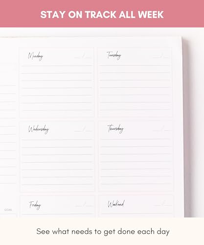 Lamare Weekly Planner Notepad – Premium Undated Weekly To Do List Notepad - color: Pink