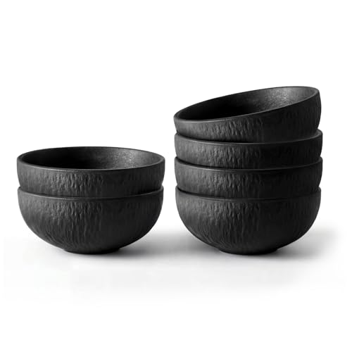 KINGSTONE Bowl Set of 6, 20.4 oz Matte Marble Pattern Stoneware Soup Bowls - size: 6 Pieces
