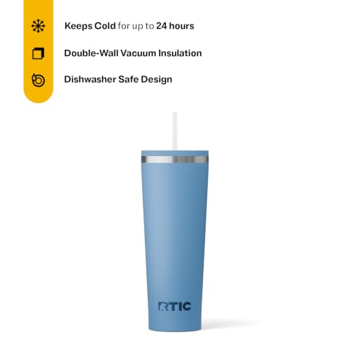 RTIC 28oz Everyday Tumbler, Insulated, Ceramic Lined, Denim - color: Denim, size: 28 Ounces