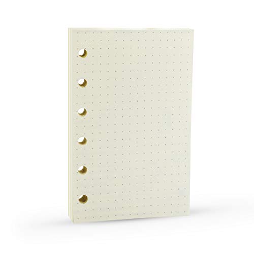 6 Holes Binder Planner Refill with 4 Basic Designs, A7 Notebook Refill, 100gsm, Dot, Grid, Line, Blank Paper,4.84 x 3.23'', 80 sheets/160 Pages, Harphia - color: 80 Sheet, size: A7