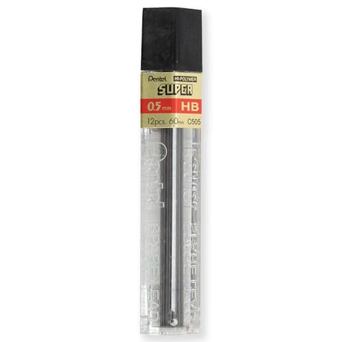Pentel P205-97C Mechanical Automatic Pencil - Fluorescent Range - Single + 12 Hi-Polymer HB 0.5mm Refill Leads + Z2-1N Eraser Refills Tube of 4 (Fluorescent Yellow) - color: Fluorescent Yellow
