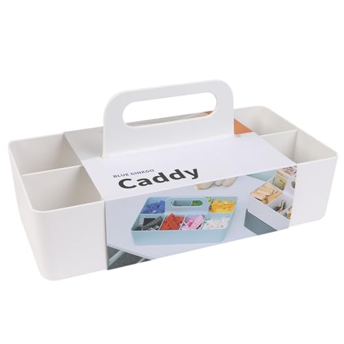 BLUE GINKGO Stackable Organizer Caddy, Long, White, Made in Korea - color: WHITE, size: Long Rectangle