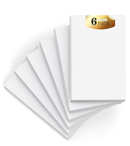 Notepads 3x5, 6 Pack Small Note Pads, Server Note Pad, Scratch Pads 3x5 - color: White- 6 Pack, size: 3x5
