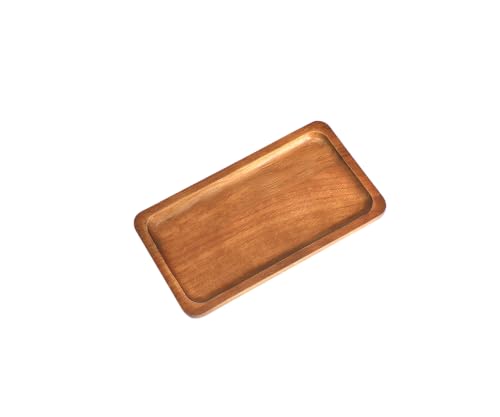 Small Wooden Mini Tray (7.5 x 4.1 inch), Rectangular Serving Tray - color: Rectangular - Brown, size: 7.5" x 4.1" x 0.6"