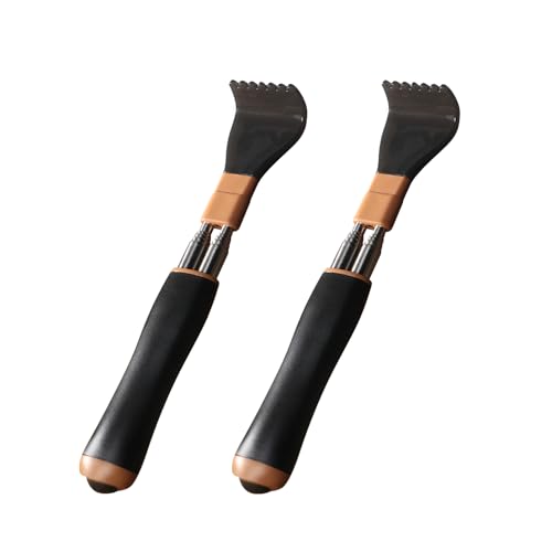Portable Extendable Double-Pole Back Scratcher（8.3-21.3in），Hand Massager for Scratching Itches, Strong and Sturdy,Good Practical and Novel Gifts for Friends and Family. (Black, 2 Pack) - color: Black, size: 2 Pack