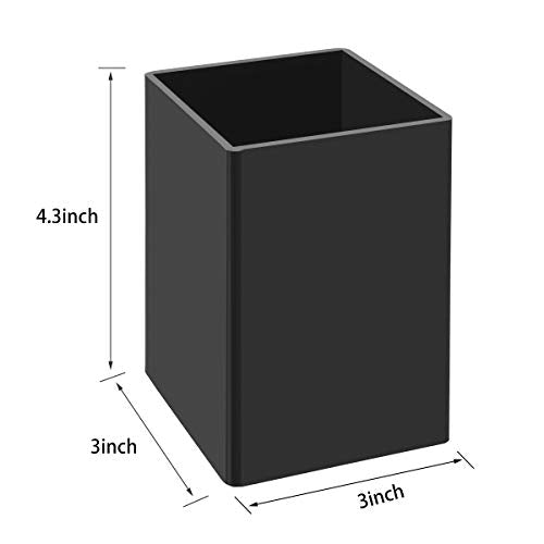 NIUBEE Black Acrylic Pen Holder 4 Pack, Desktop Pencil Cup Stationery Organizer for Office Desk Accessory - color: Black