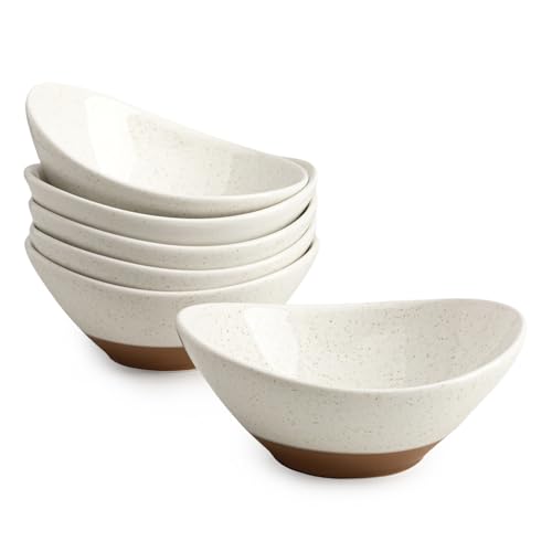 Teocera 5 Inch Porcelain Small Bowls Set, 6 Ounce small serving bowls for Dessert, Ice Cream, Snack, Dipping, Side Dishes, Microwave & Dishwasher Safe- Beige - color: Beige, size: 6 Ounce