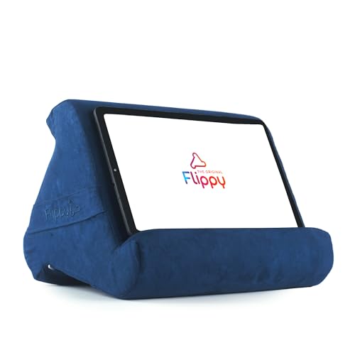 Flippy Original Tablet Pillow Stand & iPad Holder, Gift for Book Lovers & Readers, Multi-Angle Stand with Storage for Lap, Desk & Bed, Compatible with Kindle, Fire, iPad & Samsung, True Blue - color: True Blue 4.0