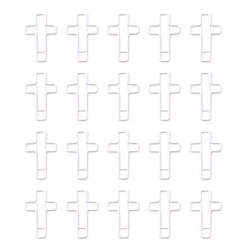 20 PCS Cross Paper Clips, Bookmark, Paper Clips for Bibles Study Supplies, Bible Study Kit Cute Binder Clip, Christian Gifts (White) - color: White