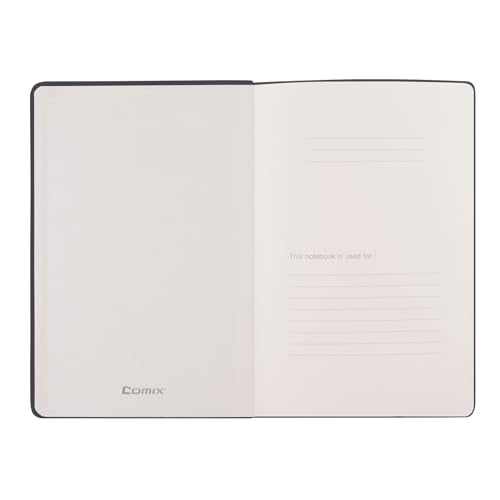 Comix Lined Journal Notebook for Work, 240 Pages, 5.5" x 8.3", Black - color: Black, size: 1 Pack