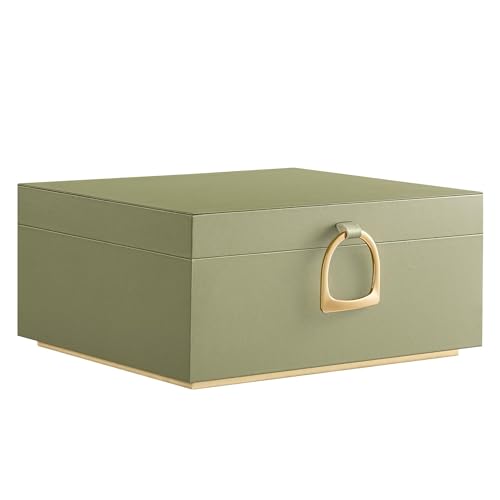 SONGMICS 2-Layer Jewelry Box with Handle, Removable Tray, Floating Effect - color: Sage Green