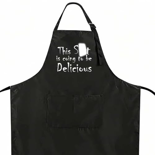 Funny Apron for Men Women,Humorous Kitchen Apron- Grilling Cooking BBQ Accessories, Gift for Dad Husband - color: This ... is Going to Be Delicious