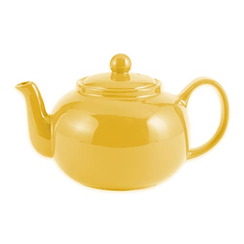 RSVP International Stoneware Teapot Collection, Microwave and Dishwasher Safe, 42 oz, Yellow - color: Yellow, size: 42 oz