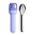 Zoku Pocket Utensil Set Stainless Steel Fork, Knife, and Spoon in Case Blue - color: Blue