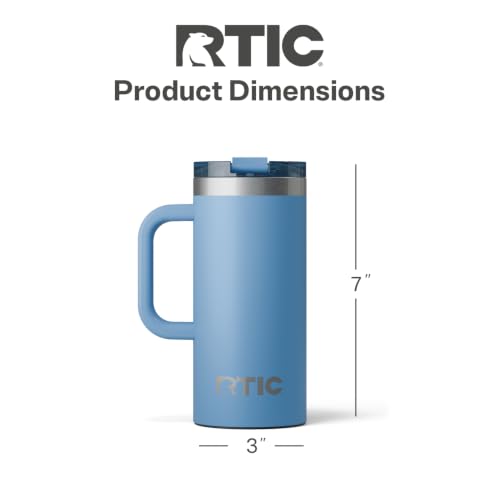 RTIC 20oz Road Trip Travel Mug with Lid and Handle, Denim - color: Denim, size: 20 Ounces