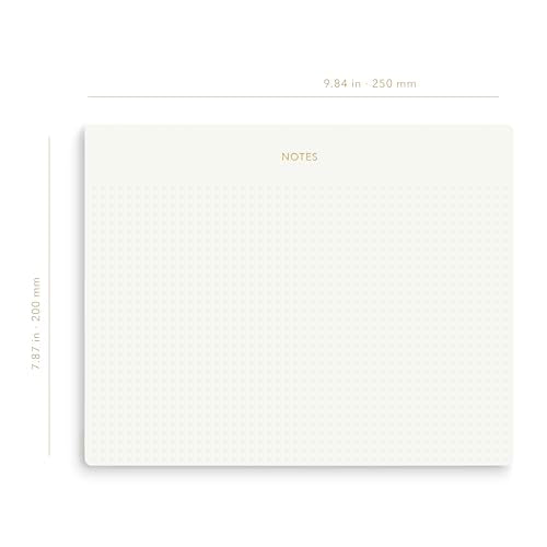 Pinesman Desk Notepad, Dotted, Gold Foil, 50 Tear-Off Sheets, 9.8 x 7.9 in