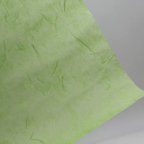 Korean Traditional Mulberry Paper, Colored Hanji Paper Roll, Natural Fiber Texture, Unyong (Light Green, 10.4" x 787.4") - color: Light green, size: 10.4" x 787.4"
