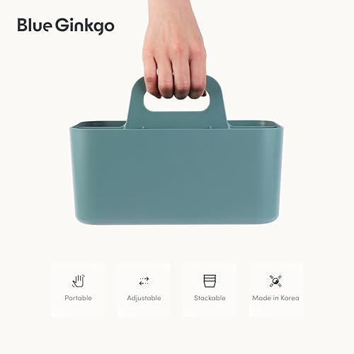 BLUE GINKGO Stackable Organizer Caddy, Rectangle, Green, Made in Korea - color: GREEN, size: Rectangle