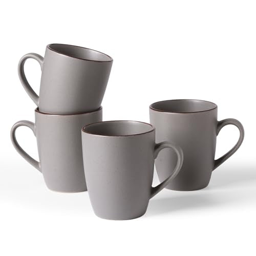 famiware Venus Coffee Mugs Set of 4, 13 oz Ceramic Stoneware Mug Cup Set - color: Dark Gray, size: 4pcs
