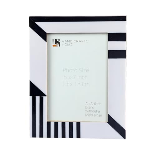 Handicrafts Home Handmade Resin Inlay Modern Black White Picture Frame, 5x7 - color: SILHOUETTE-SHAPE., size: 5X7