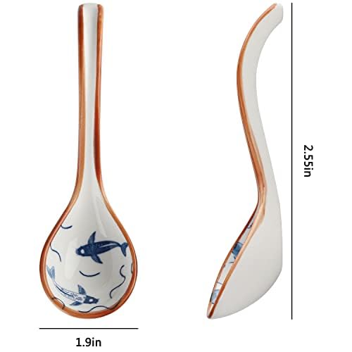 Asian Soup Spoons Set Ceramic Ramen Spoon Korean Spoons Japanese Soup Spoon - style: Style 1
