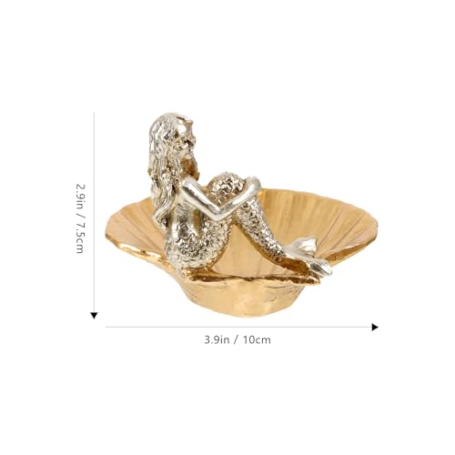 SHERCHPRY Mermaid Tray Mermaid Jewelry Plate Dessert Plate Necklace Display Holder Jewelry Display Plate Shell Trinket Dish Soap Dish Necklace Display Stand Jewelry Dish Ring Container
