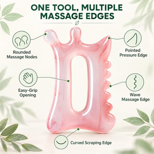 Resin Body Gua Sha Tool, Face Massage, Muscle Scraper Tool - color: Dusty Pink