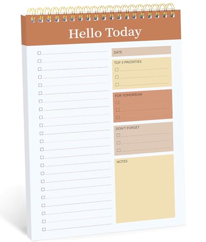 Taja To Do List Notepad, Undated Daily Planner for Work and Goal Setting - color: z-Brown, size: 1 Pack