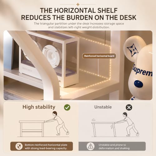 Small Computer Desk 55.1 Inch with Bookshelf White - color: White, size: 55.1" L x 19.7" W x 29.5" H