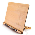 wishacc Bamboo Book Stand Cookbook Holder with 5 Adjustable Height 13.2 x 9.2 - size: 13.2 x 9.2 inches