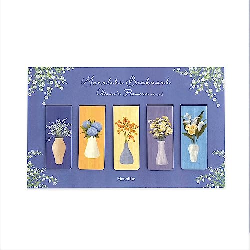 Monolike Magnetic Bookmarks Olivia's Flowers Ver.2, Set of 5 - color: Olivia's Flowers Ver.2