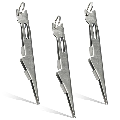 3PCS Fishing Knot Tying Tool - Quick Knot Tying Tool for Hooks, Lures and Line (Silver)