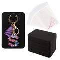 Temlum 3''x4.7'' Keychain Display Cards with Self-Sealing Bags, Black 100p - color: Black