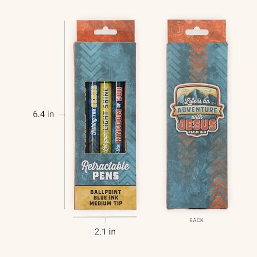 Christian Art Gifts Adventure with Jesus Ballpoint 5 Piece Pen Set - color: Adventure with Jesus/Multicolor