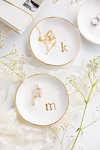 COLLECTIVE HOME Ceramic Jewelry Tray, Trinket Dish, Gifts for Women (R) - color: R