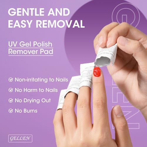 GELLEN Nail Cleanser Pads and Polish Remover Pads 100 Pack, Quick & Easy - size: 100PCS (Remover Pads Included)