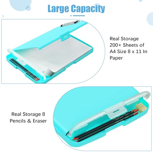 Hongri Clipboard with Storage with Pencil Case, 8.5 x 11 Storage Clip Board - color: Light Green