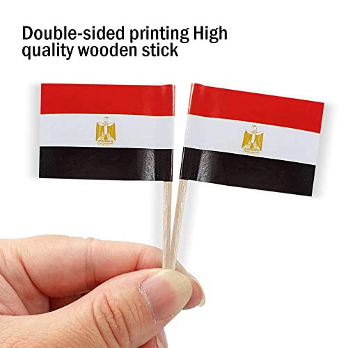 mflagperft Egypt Toothpick Flags 100 Pack, Egyptian Flag Cocktail Picks - color: Egypt