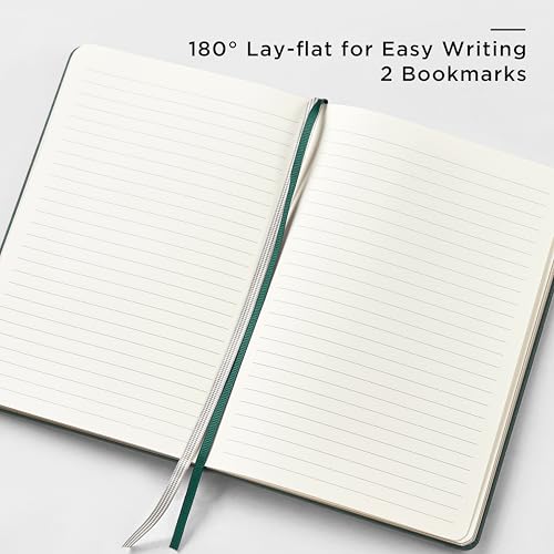 &And Per Se Lined Journal and Pen Set (3 Packs), A5 Leather Hardcover Notebook with Pen & Stationary Set, 160 Pages 100GSM Thick Ruled Paper Journal for Business Work Writing (Green) - color: Green