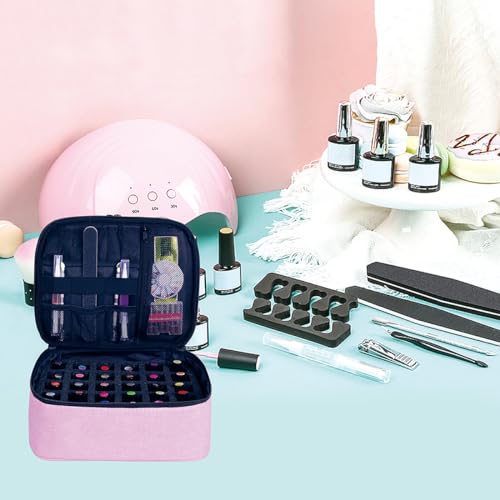 Nail Polish Organizer Holds 30 Bottles (15 ml/0.5 floz),Pink - color: Pink