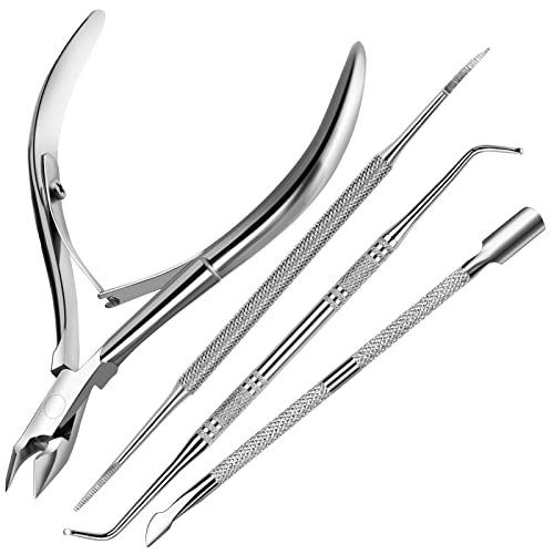 FANDAMEI Cuticle Trimmer, Cuticle Kit, Cuticle Pusher, Cuticle Nippers - color: Silver