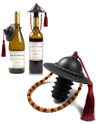 GRIPONG "Jeonlip" Traditional Korean Design Multicolor Wine Bottle Caps to Preserve Freshness, Stylish and Durable, Perfect for Parties and Gifts - Decorative Bottle Plug for Wine & Whiskey - color: Red