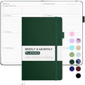 Undated Planner for 2026-2027, Forvencer Weekly Monthly Calendar Planner-A5 - color: Dark Green