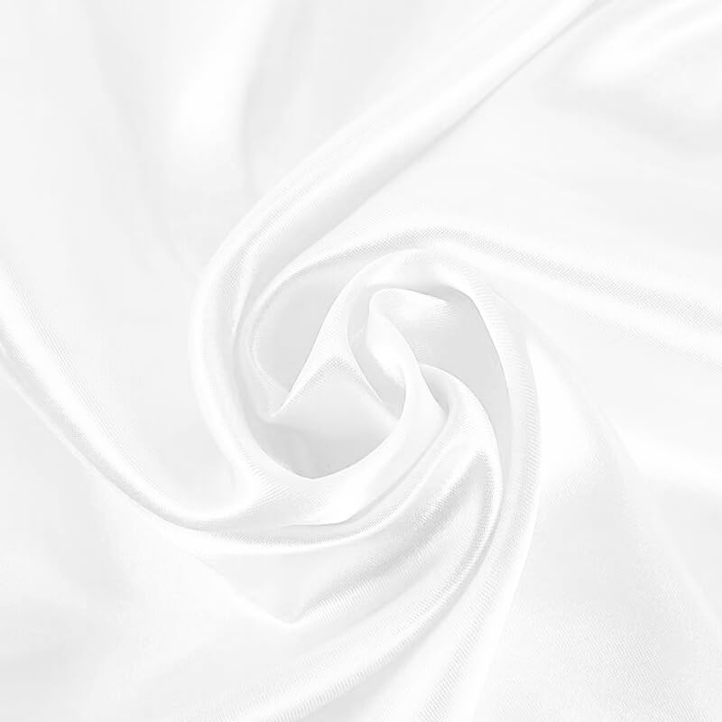 1 Piece of Square Satin Scarf Wrap Ribbon Neck Scarfs Halloween Retro Costume (23.62" x 23.62") - color: White