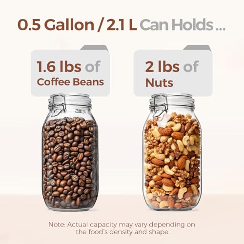 ComSaf Large Glass Jars with Airtight Lids 71 oz 3 Pack Pantry Organization - size: 71 fl oz x 3