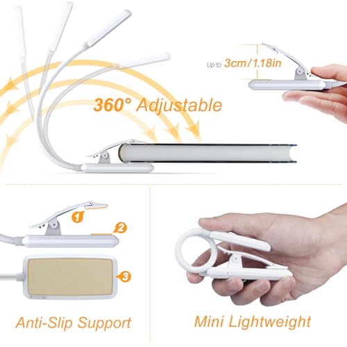 Gritin 9 LED Rechargeable Book Light for Reading in Bed - color: ‎White