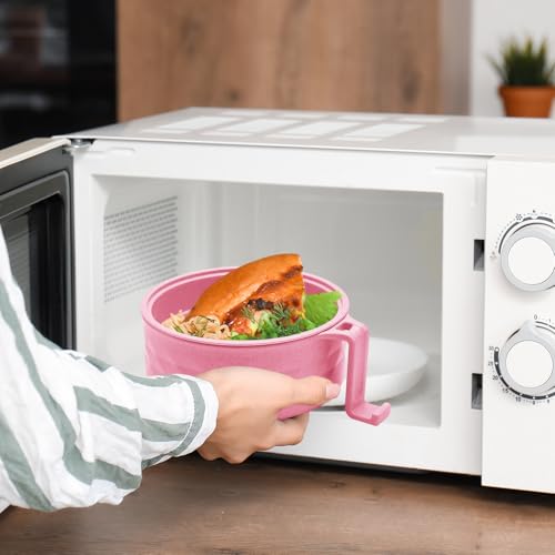 2 Sets 40 oz Microwave Ramen Bowl with Handles, Pink, Light Green - color: Pink, Light Green